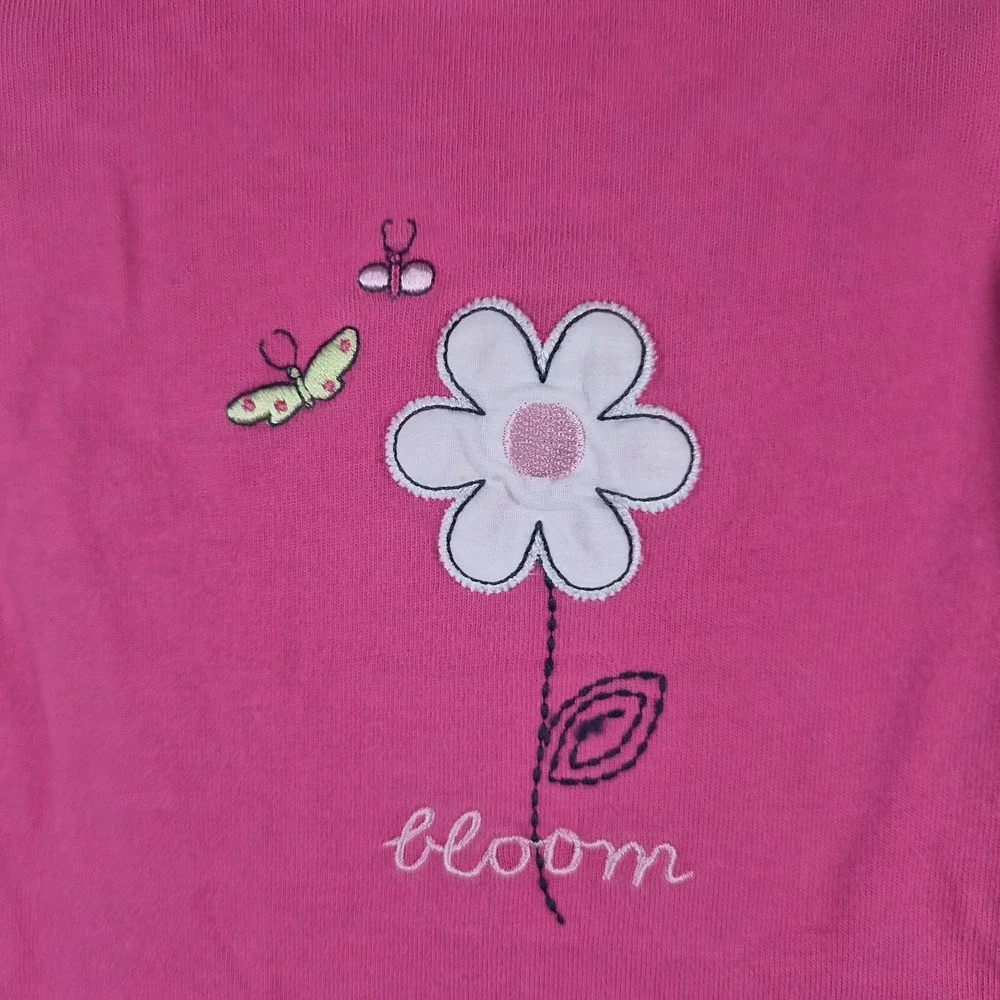 Vintage Gymboree Baby Girl Romper 0-3M Pink Flower Butterfly Bloom Y2K 2002